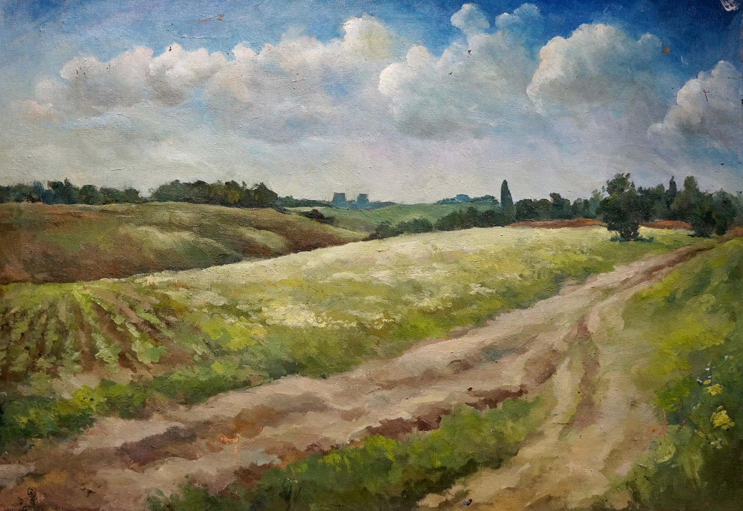 Serene countryside oil painting by Golubtsov Oleg Georgievich