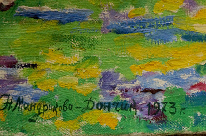 Vibrant Blooming Apple Tree oil painting by Mandrikova - Donchik Nadezhda Alekseevna
