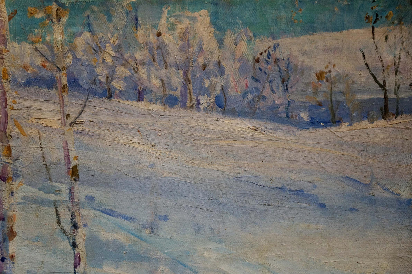 Oil painting of snowy winter landscape by Kucherenko Vladimir Vladimirovich