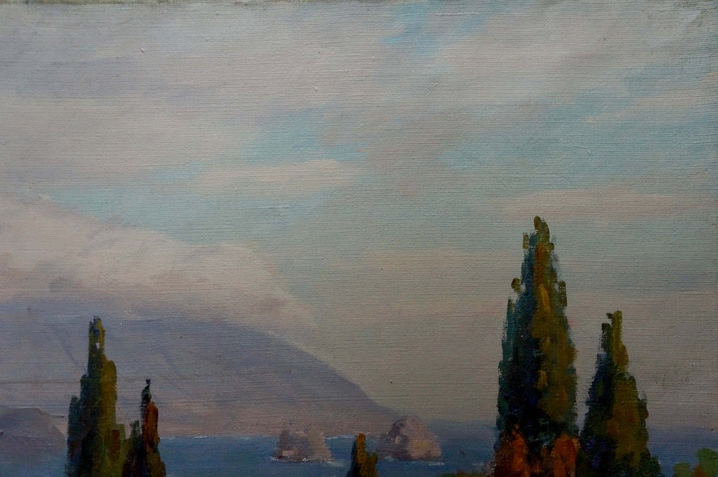Serene fog landscape oil painting by Kisel Ivan Gordeevich