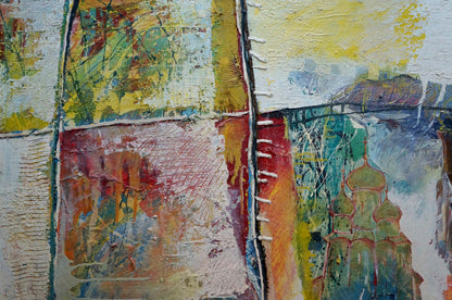Abstract oil painting of church landscape by Kryukov Vasily Ivanovich