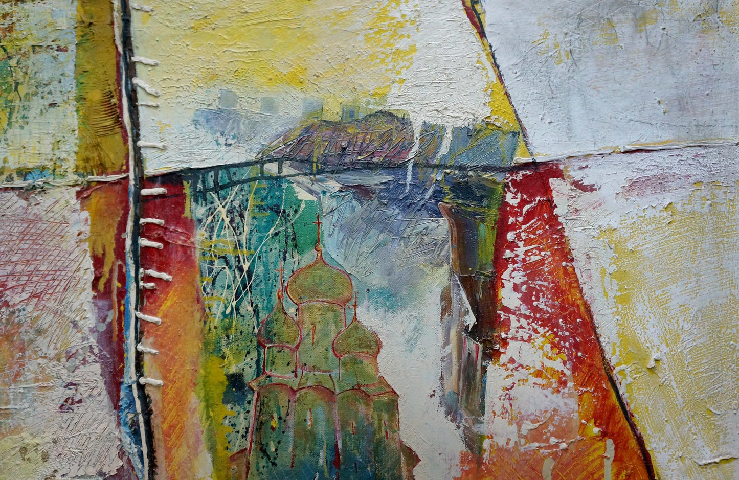 Abstract oil painting of church landscape by Kryukov Vasily Ivanovich
