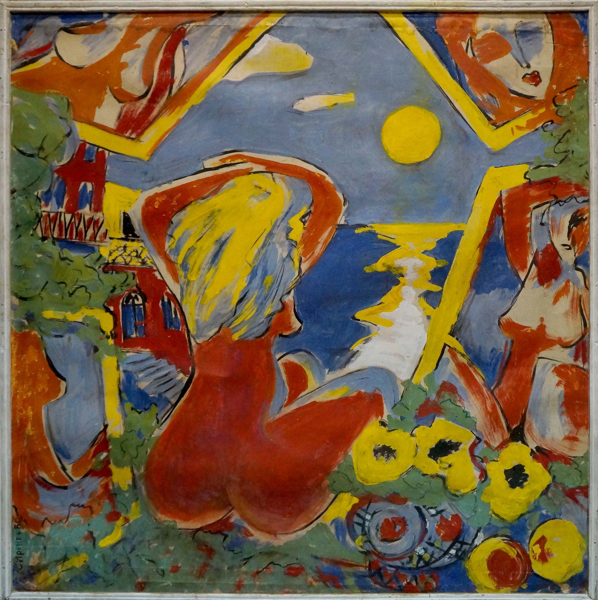 Vibrant abstract oil painting Woman and Mirrors by Sirenko Valentin Stepanovich
