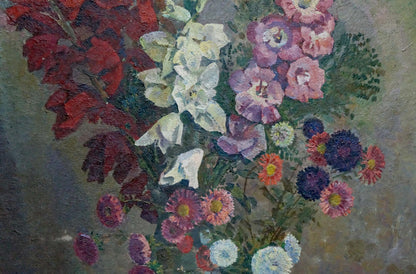 Oil painting of vibrant mixed flowers by Khokhlov Fedor Ivanovich