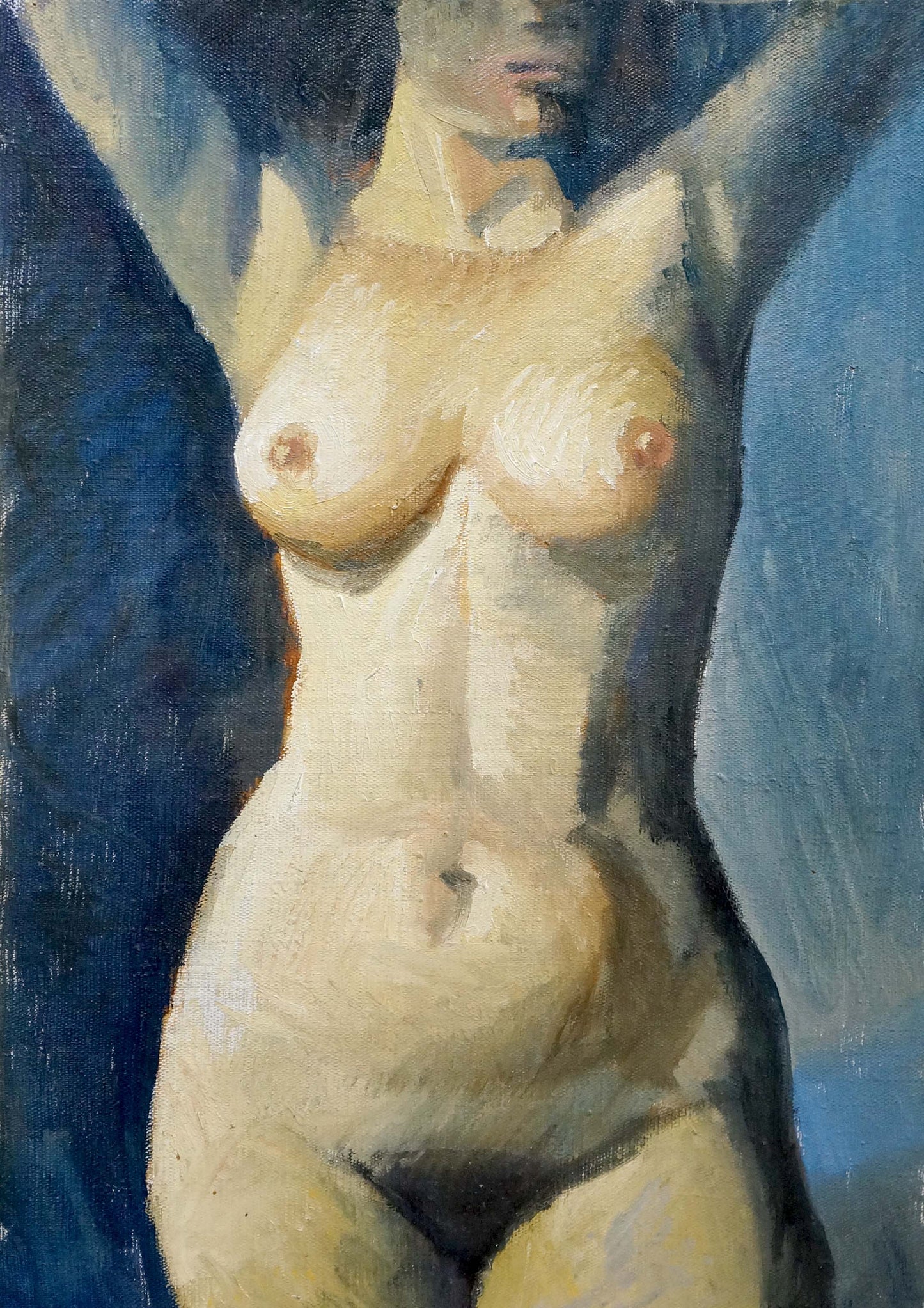 Oil painting portrait of female figure by Lomykin Konstantin Matveyevich