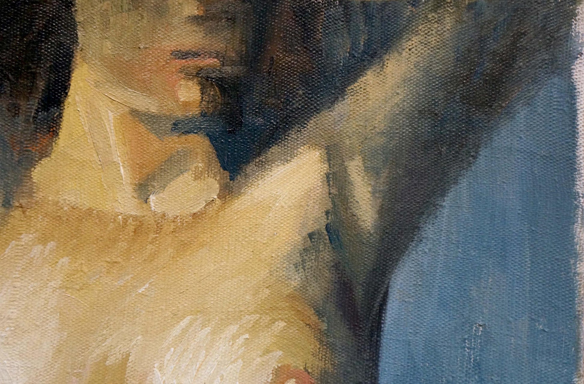Impressionistic oil painting of Lomykin Konstantin Matveyevichs female figure shoulder and neck