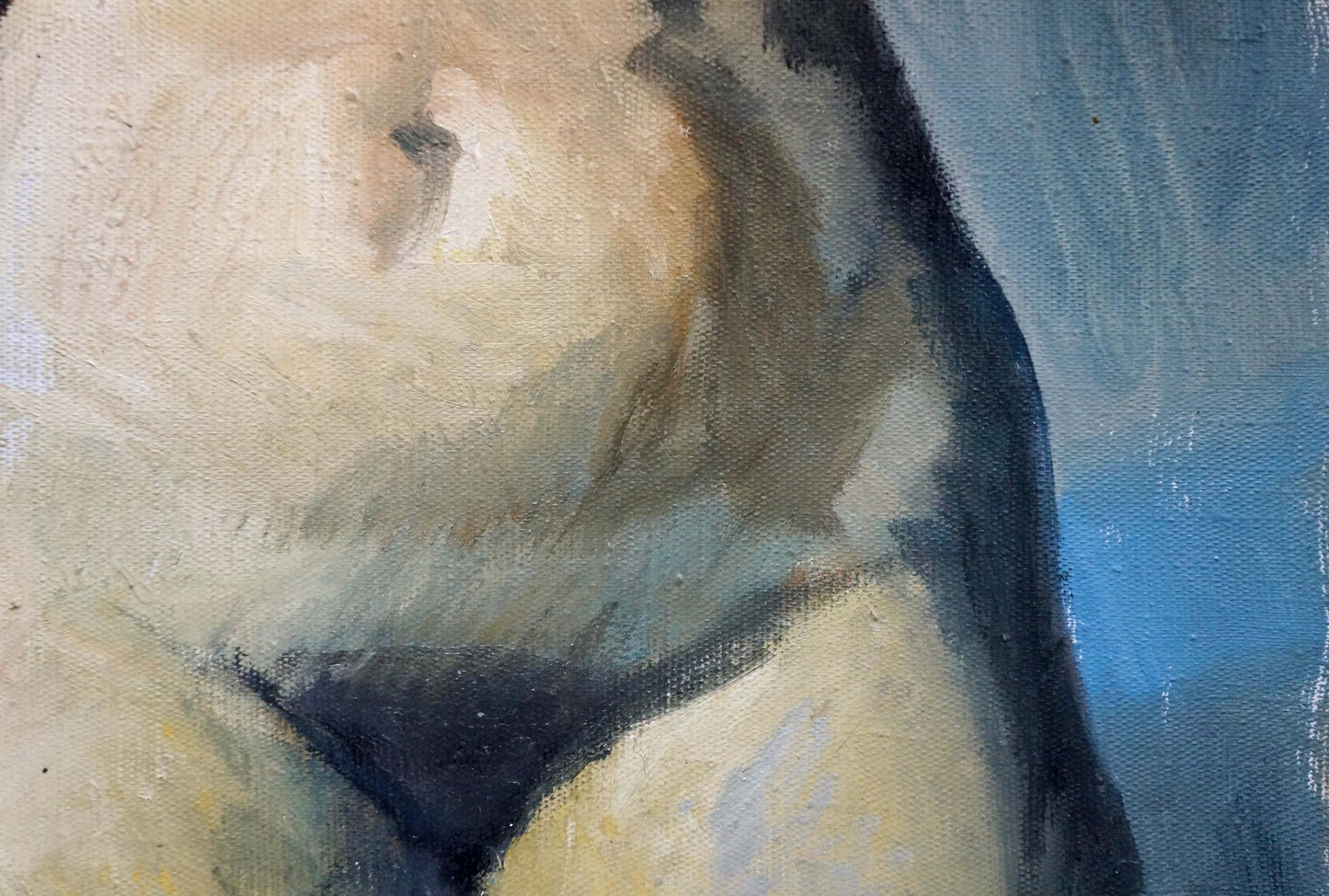 Impressionistic oil portrait of female figures back by Lomykin Konstantin Matveyevich