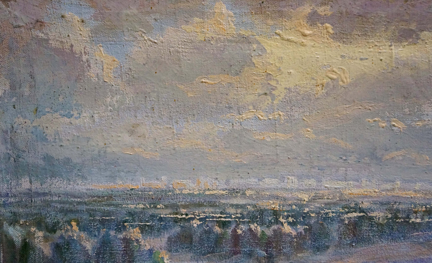Oil painting of Kiev by Saint Vladimir Navrotsky, impressionistic sky