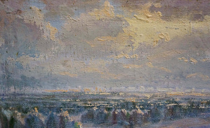 Oil painting of Kiev by Saint Vladimir Navrotsky, impressionistic sky