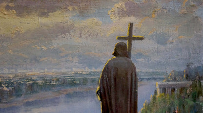 Bronze statue of Saint Vladimir in Kiev oil painting by Navrotsky