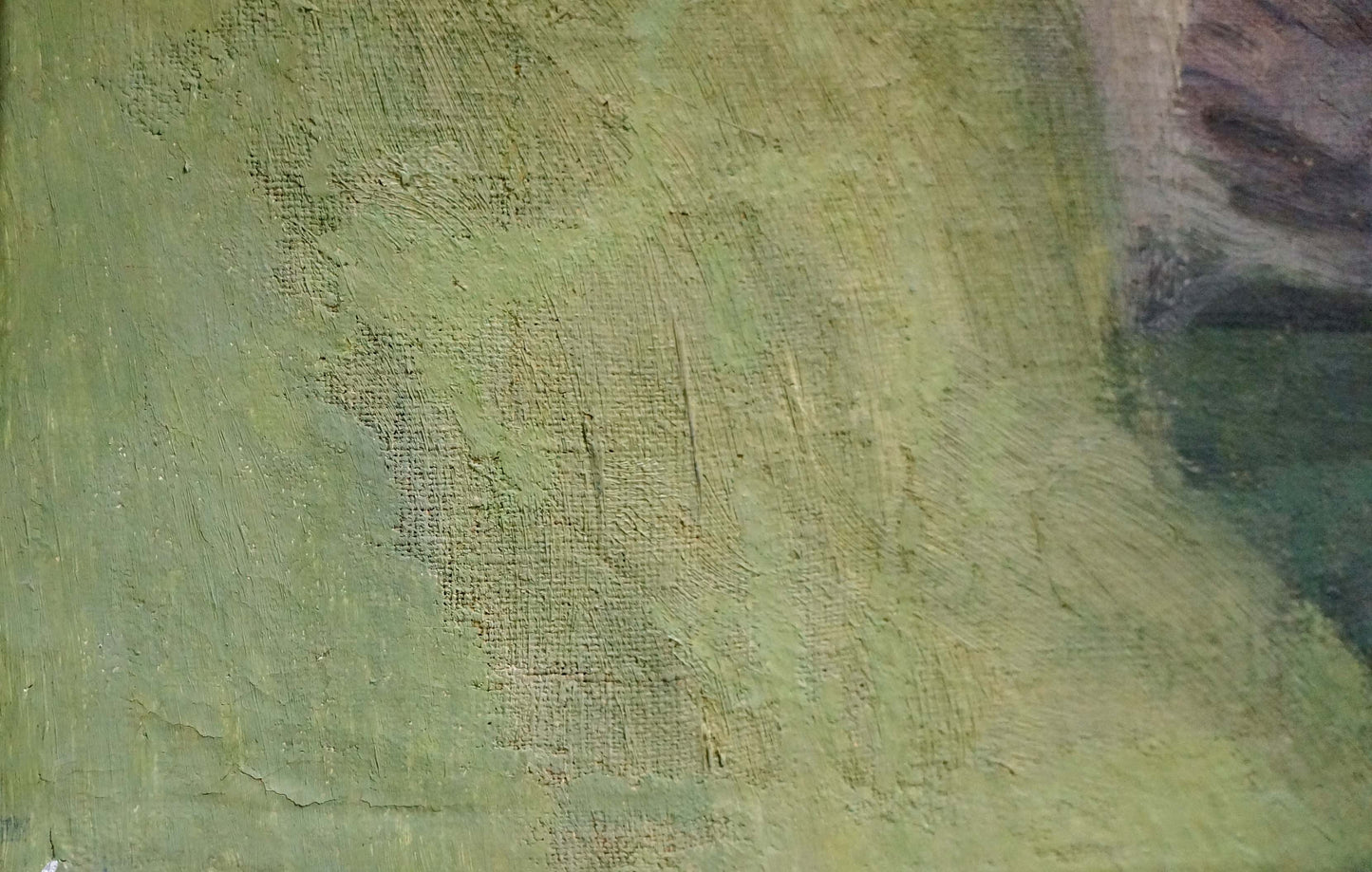 Textured green canvas oil painting by Shulga Ivan Nikolaevich Taras Shevchenko