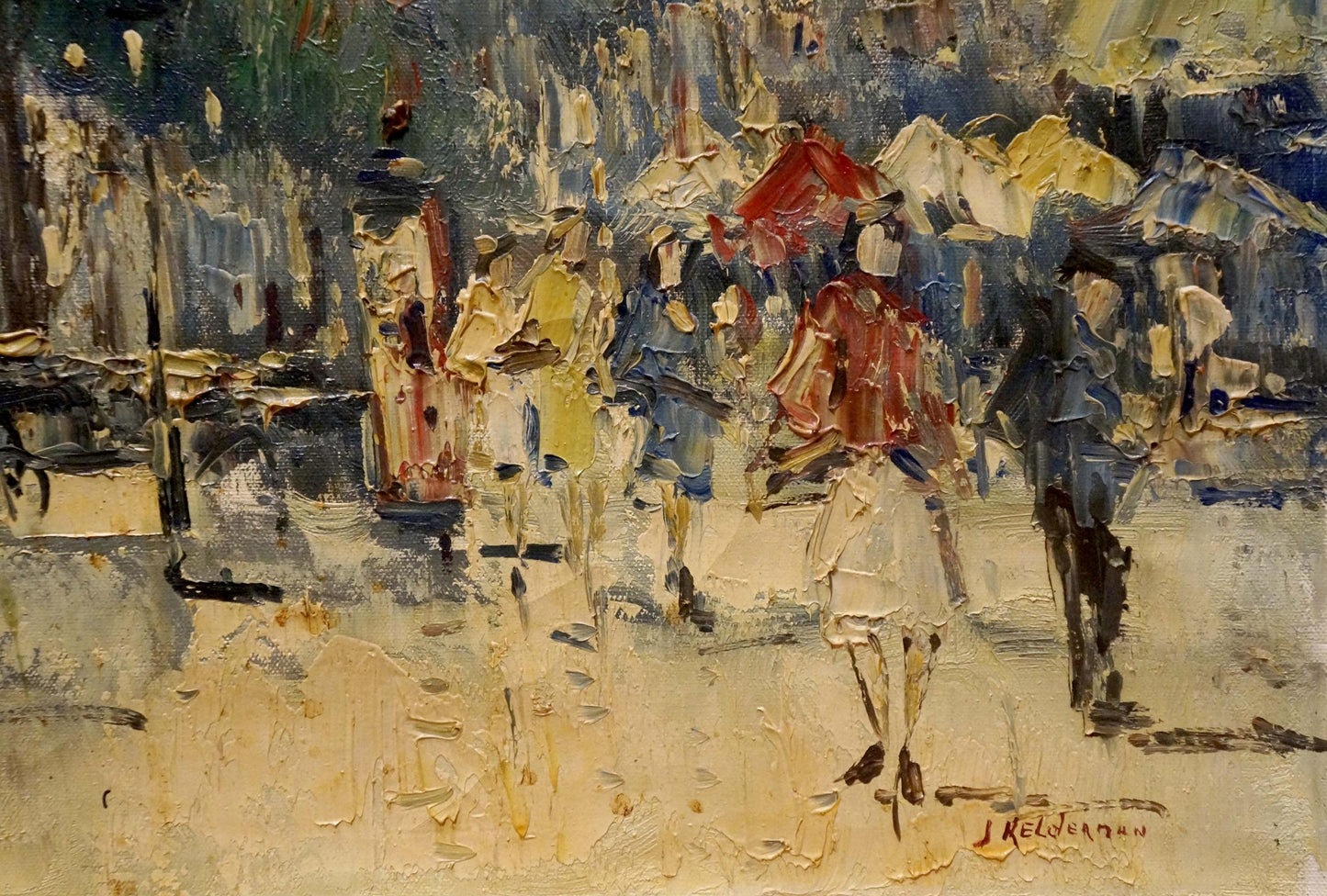 Impressionistic oil painting On the streets of the city by Jan Kelderman