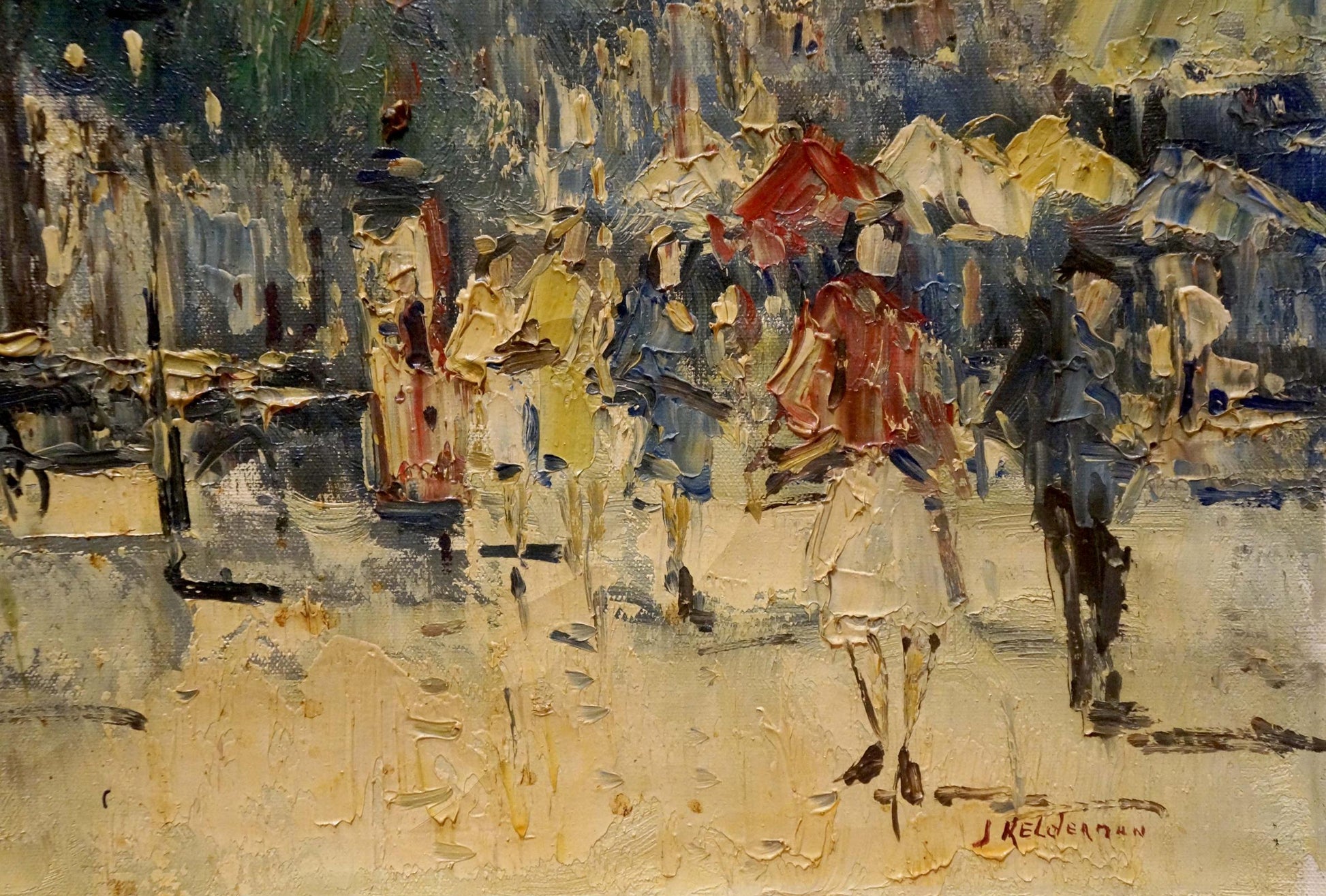 Impressionistic oil painting On the streets of the city by Jan Kelderman