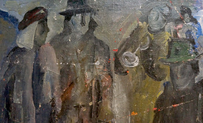 Abstract oil painting of people portrait by Nikolai Petrovich Petrov