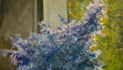 Oil painting of lush lavender bush by Lilac Kizenko Nestor Mitrofanovych