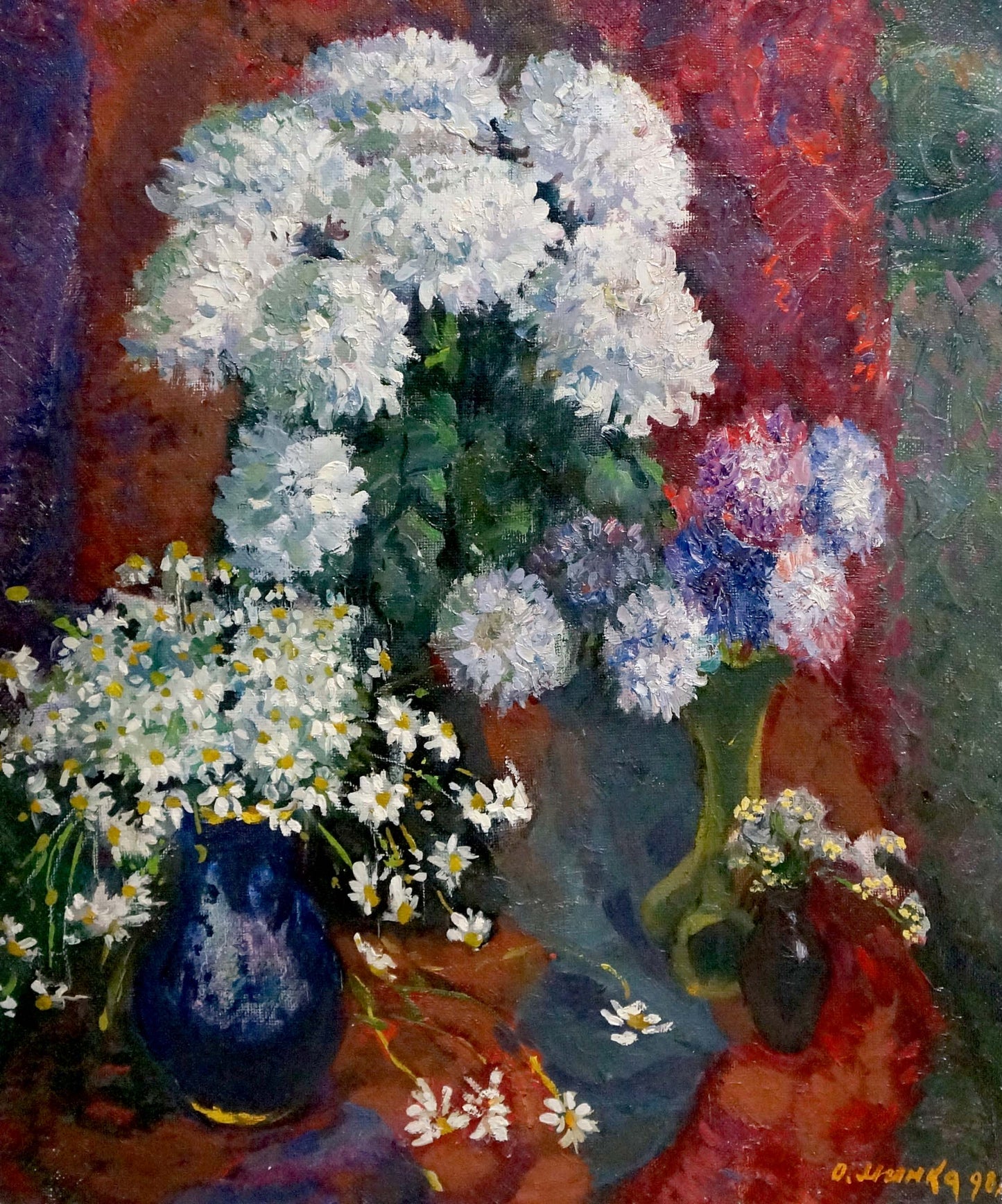 Oil painting of daisies by Mynka Alexander Fedorovich