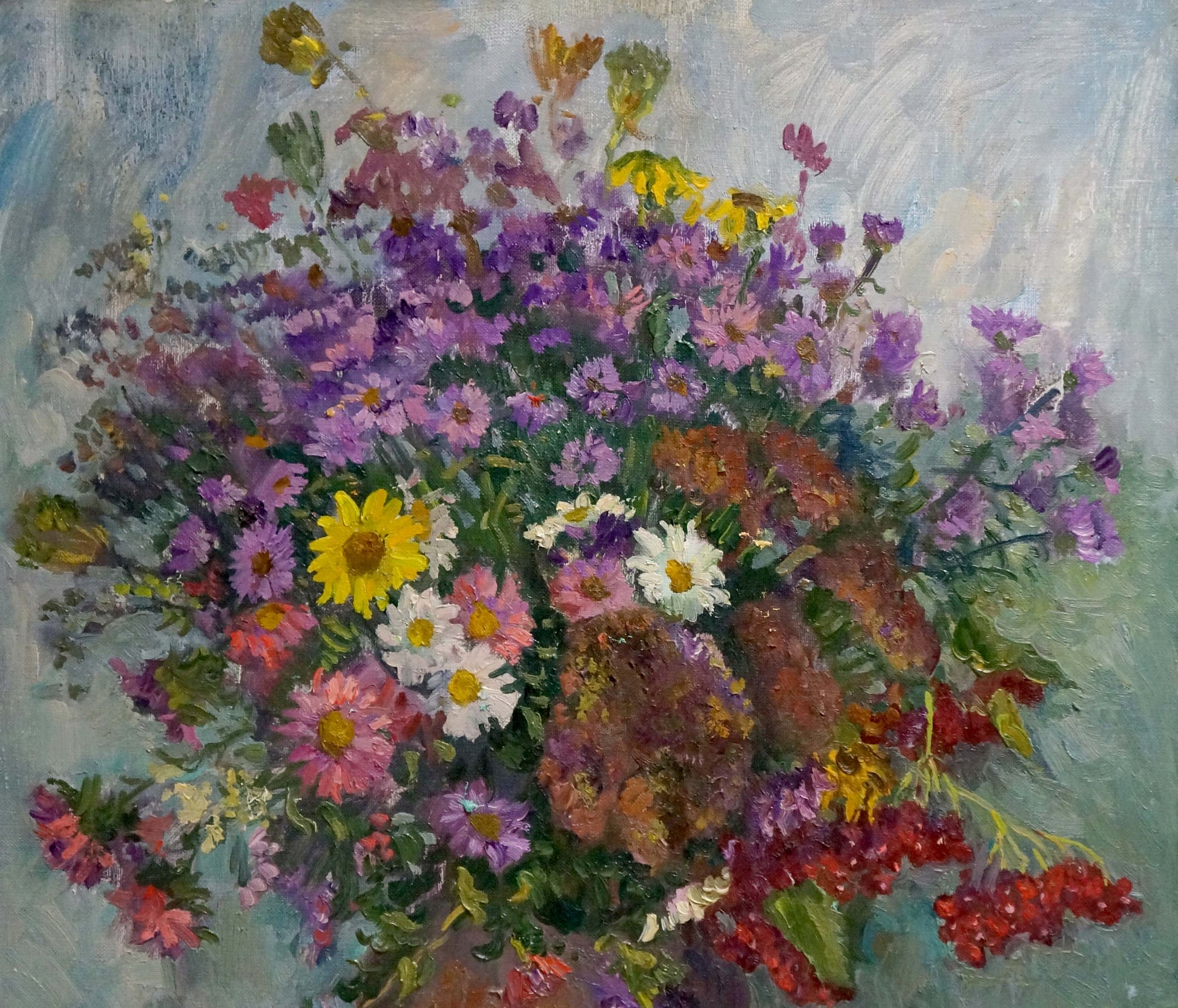 Vibrant oil painting Autumn bouquet by Mynka Alexander Fedorovich