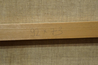 Back of Gustave Moneux oil painting portrait with 92 x 73 stretcher bar