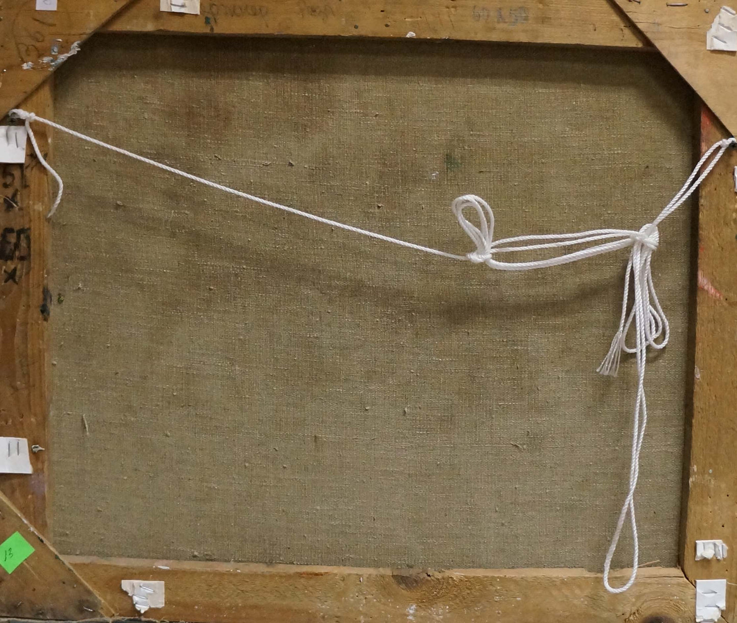 Back of Roses oil painting by Kerzhner Alexander Haskelevich, beige canvas on wood frame with string knots