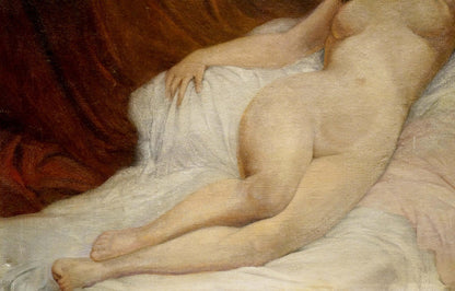 Oil painting portrait of figure reclining girl by Butteroth Rot