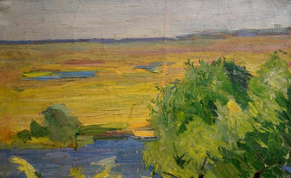 Oil painting September by Kogan-Shats Matvey Borisovich: vibrant yellow field