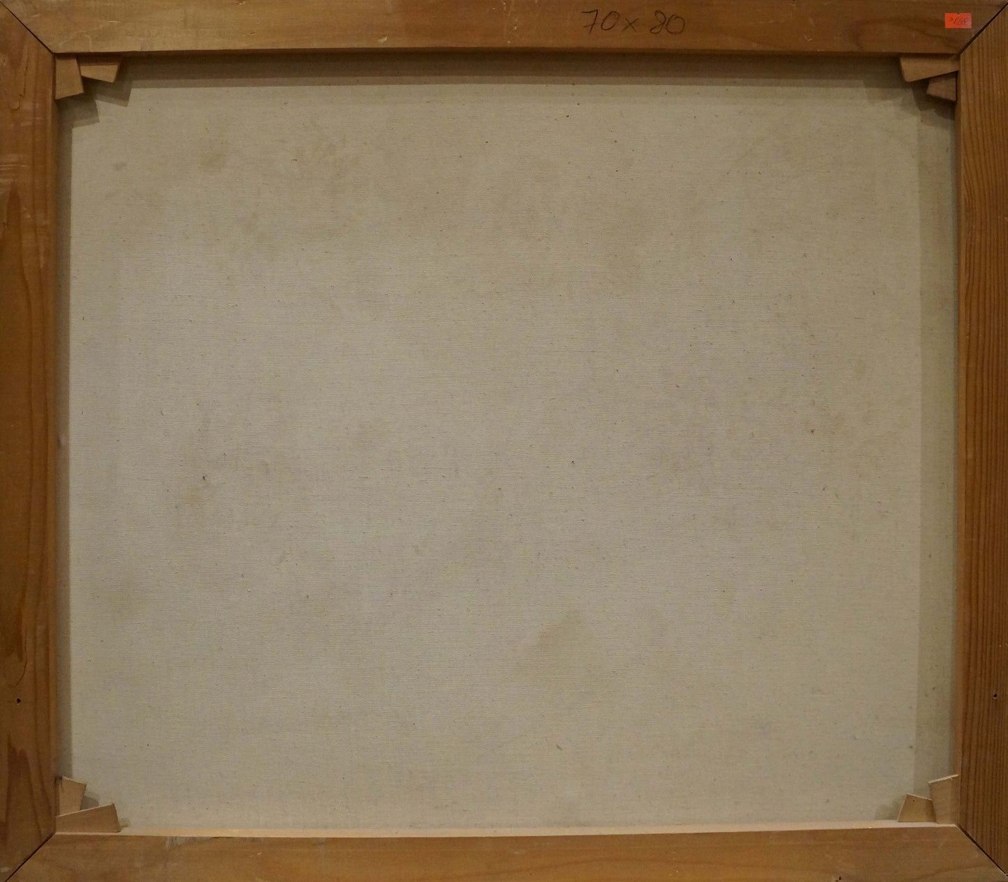 Back of blank off-white canvas for Oil painting Gift girl R. Faber