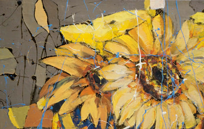 Vibrant yellow sunflowers oil painting by Klementyev Yuri Leonidovich