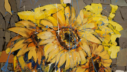Vibrant yellow sunflowers oil painting by Klementyev Yuri Leonidovich