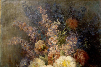 Lush impressionistic oil painting of Wilhelm Nagel floral still life