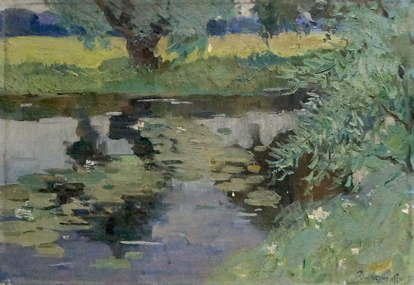 Serene impressionistic pond painting by Atlantov Vladimir Nikolaevich