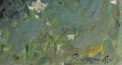 Textured impressionistic oil painting Enclosed pier by Atlantov Vladimir Nikolaevich
