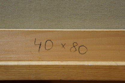 Handwritten 40 x 80 on back of Oil painting Fruits Farraretto wooden frame