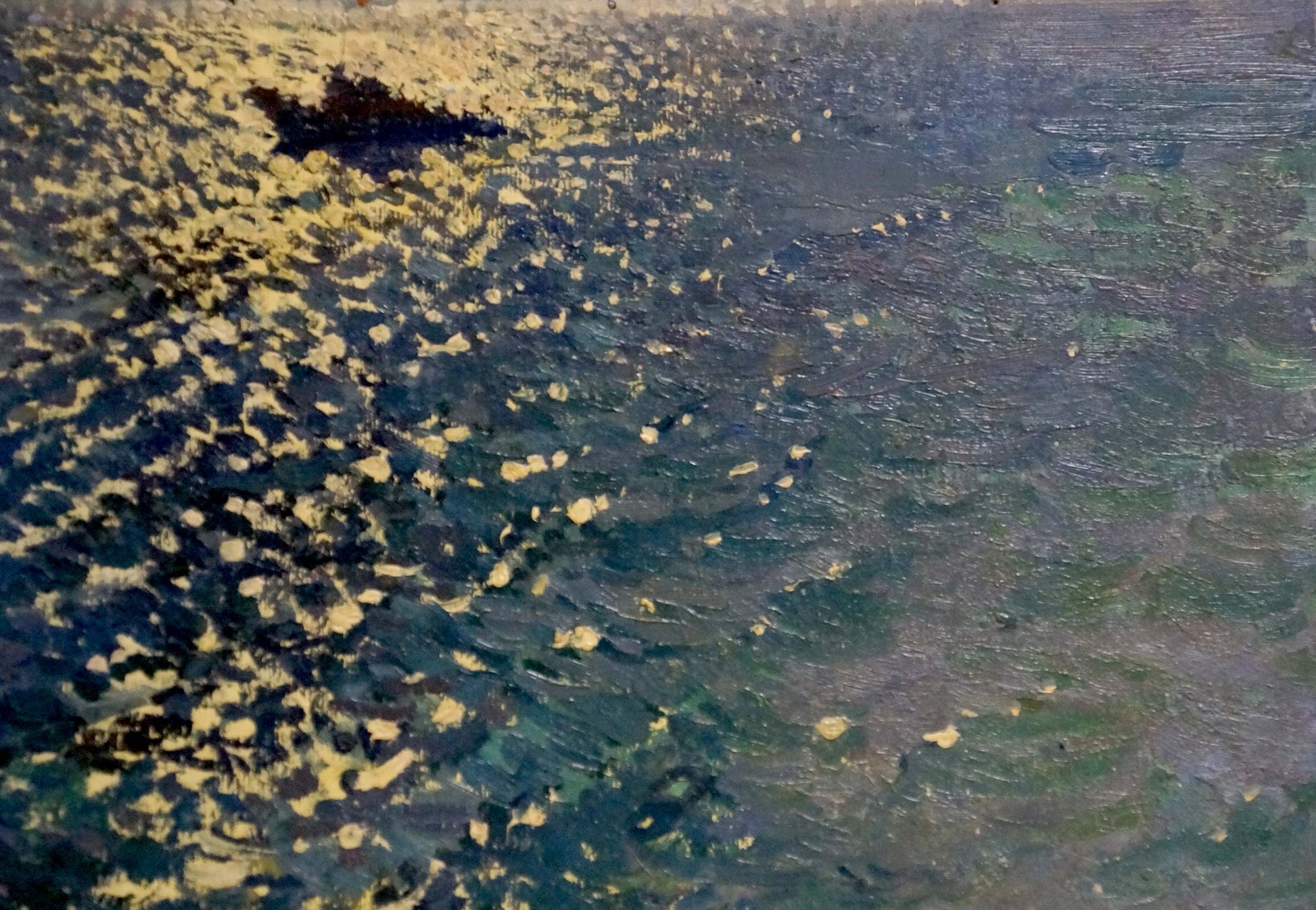 Oil painting Sea by Kolesnik Boris Afanasevich, textured shimmering water