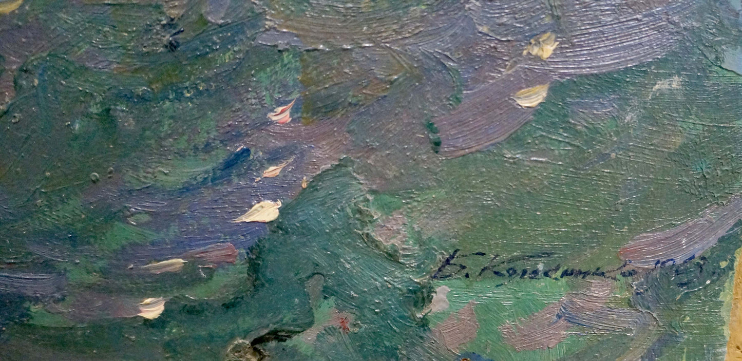 Oil painting Sea by Kolesnik Boris Afanasevich with green purple blue impasto