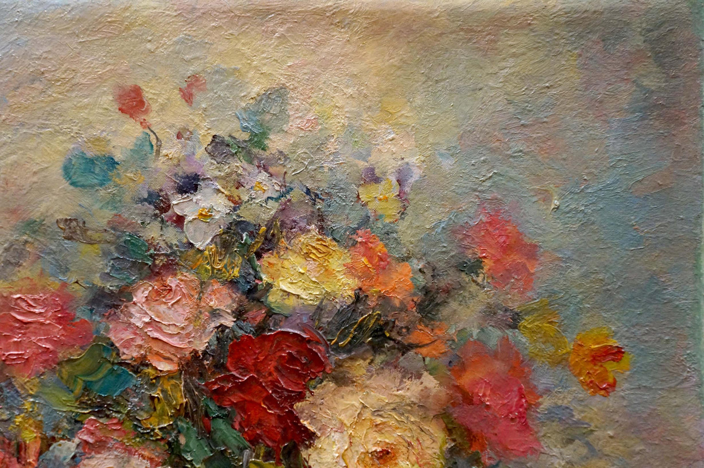 Oil painting Flowers K. Wasilewska vibrant floral arrangement