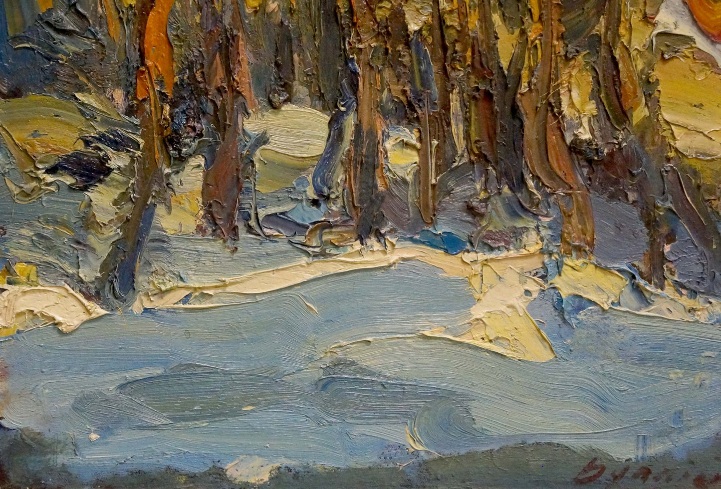 Textured oil painting End of Winter by Dupliy Sergey Alexandrovich, forest scene