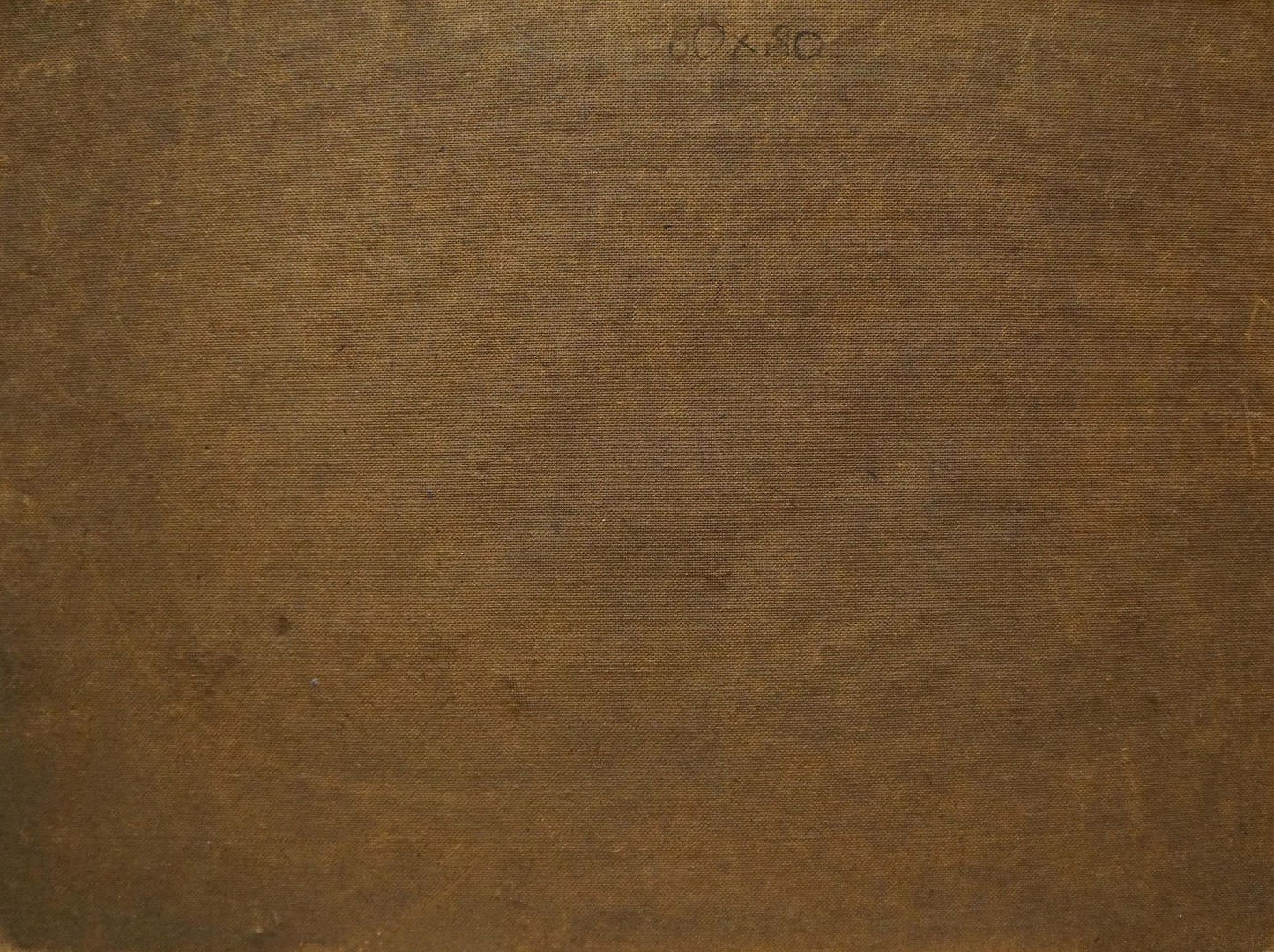 Textured brown canvas back of Oil painting Lilac bouquet Hilberr
