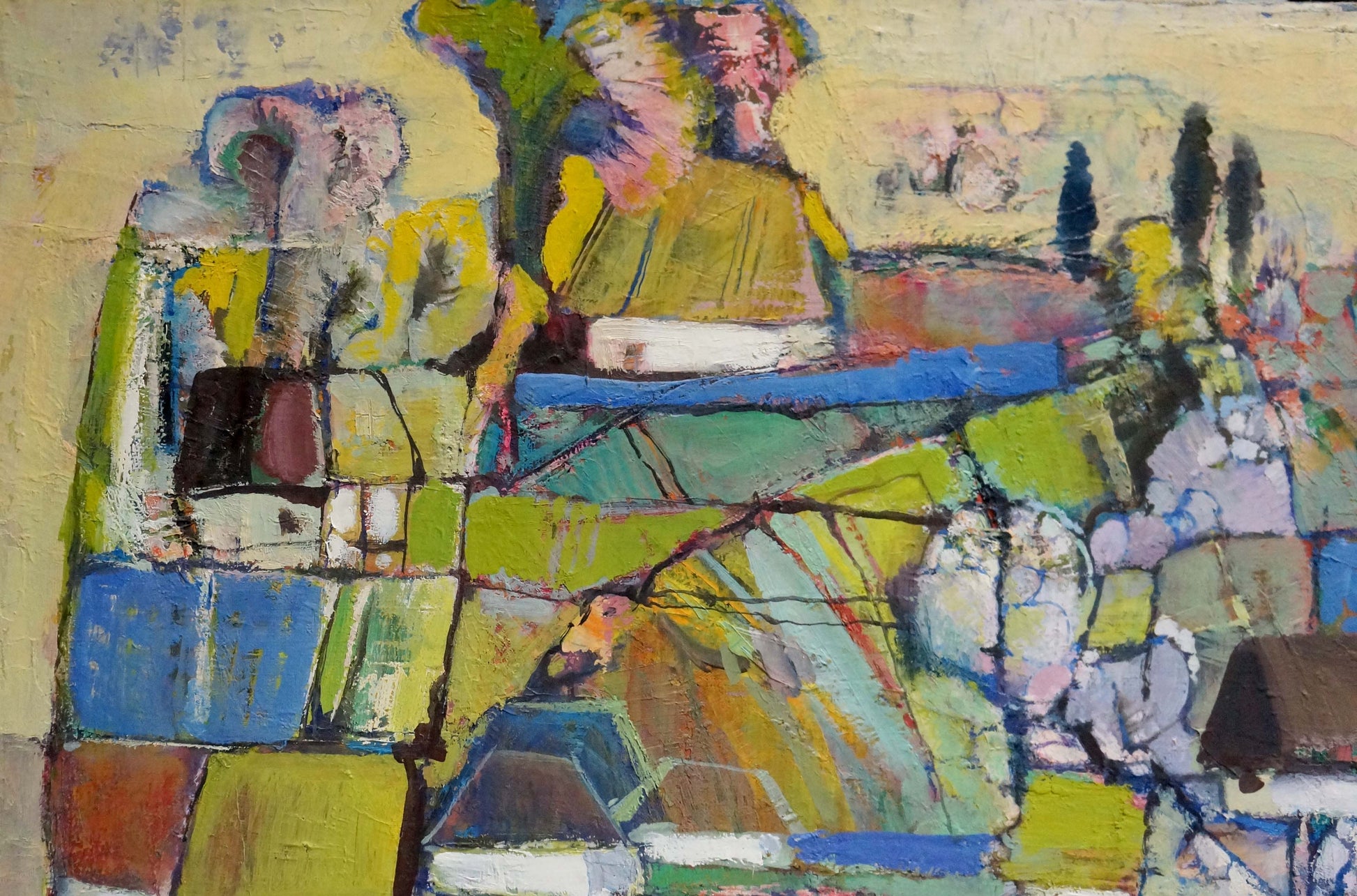 Vibrant April oil painting by Igor Grigoryevich Skorupsky with bold colors