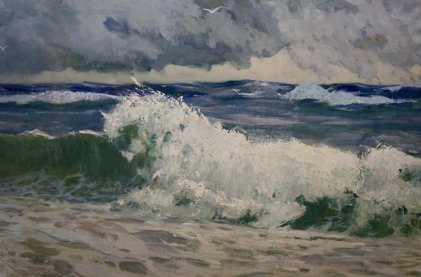 Oil painting Seascape with raging waves by Petr Sulimenko