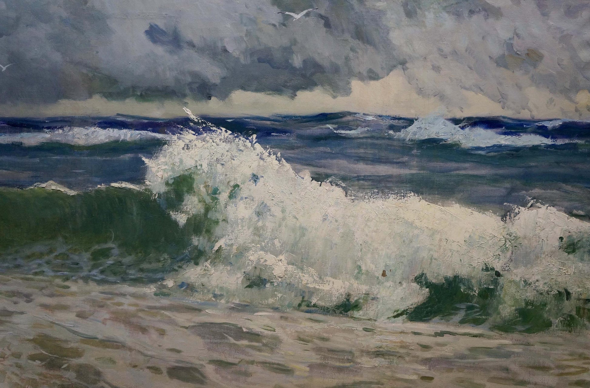 Oil painting Seascape with raging waves by Petr Sulimenko