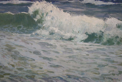 Oil painting Seascape with raging waves by Petr Sulimenko