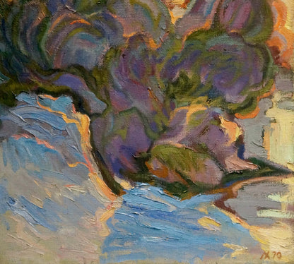 Oil painting Winter evening by Khvedchuk Leonid Vladimirovich
