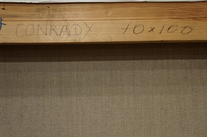 Back of K. Conradx oil painting on Conrady 10x100 stretcher bar