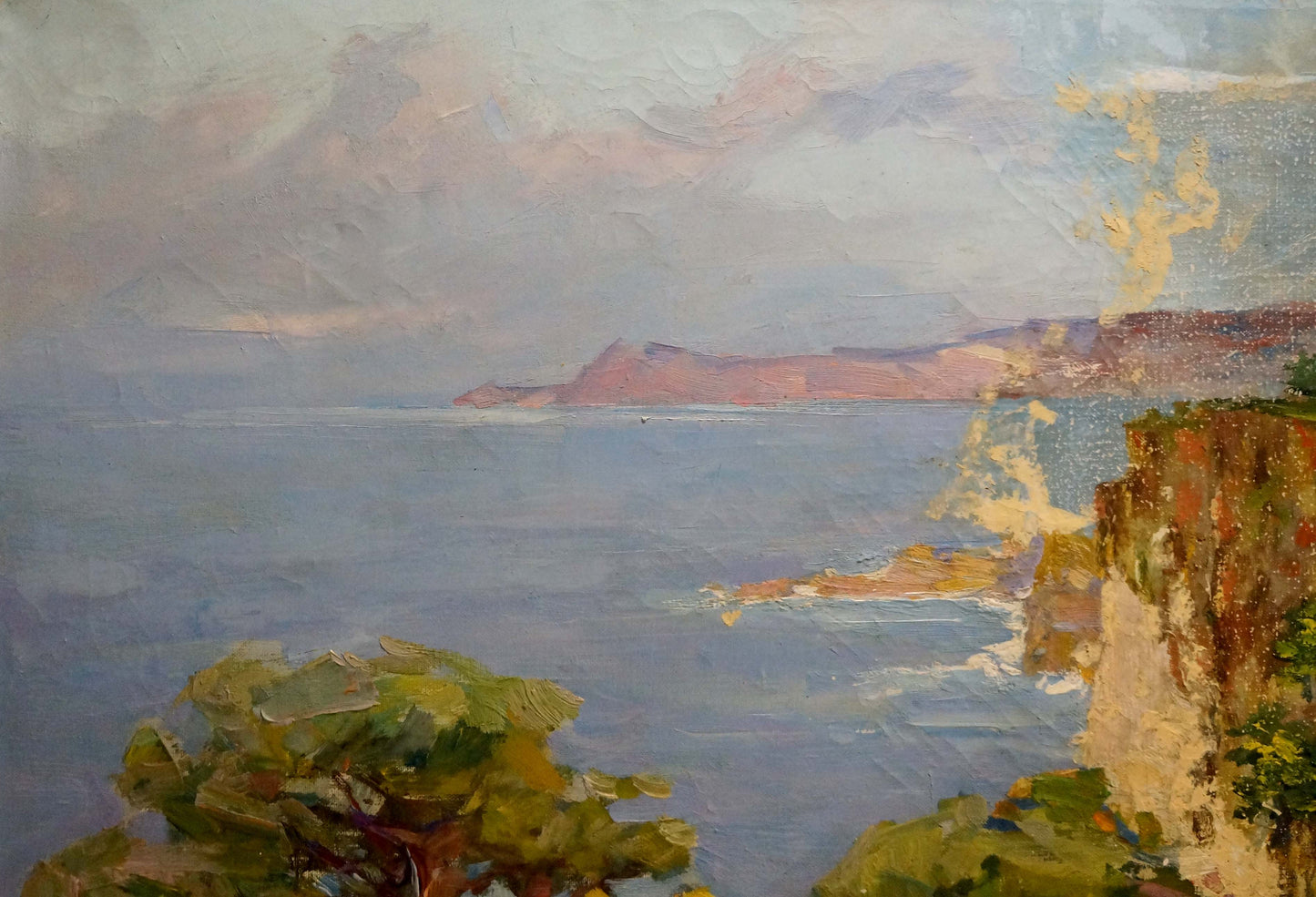 Textured oil painting of coastal landscape by Zaretsky Victor Ivanovich