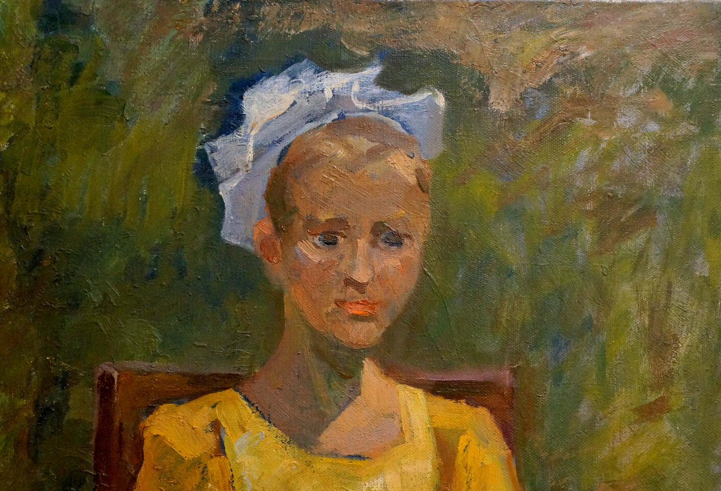 Impressionistic oil portrait of daughter by Zhabinsky Leonid Andreevich