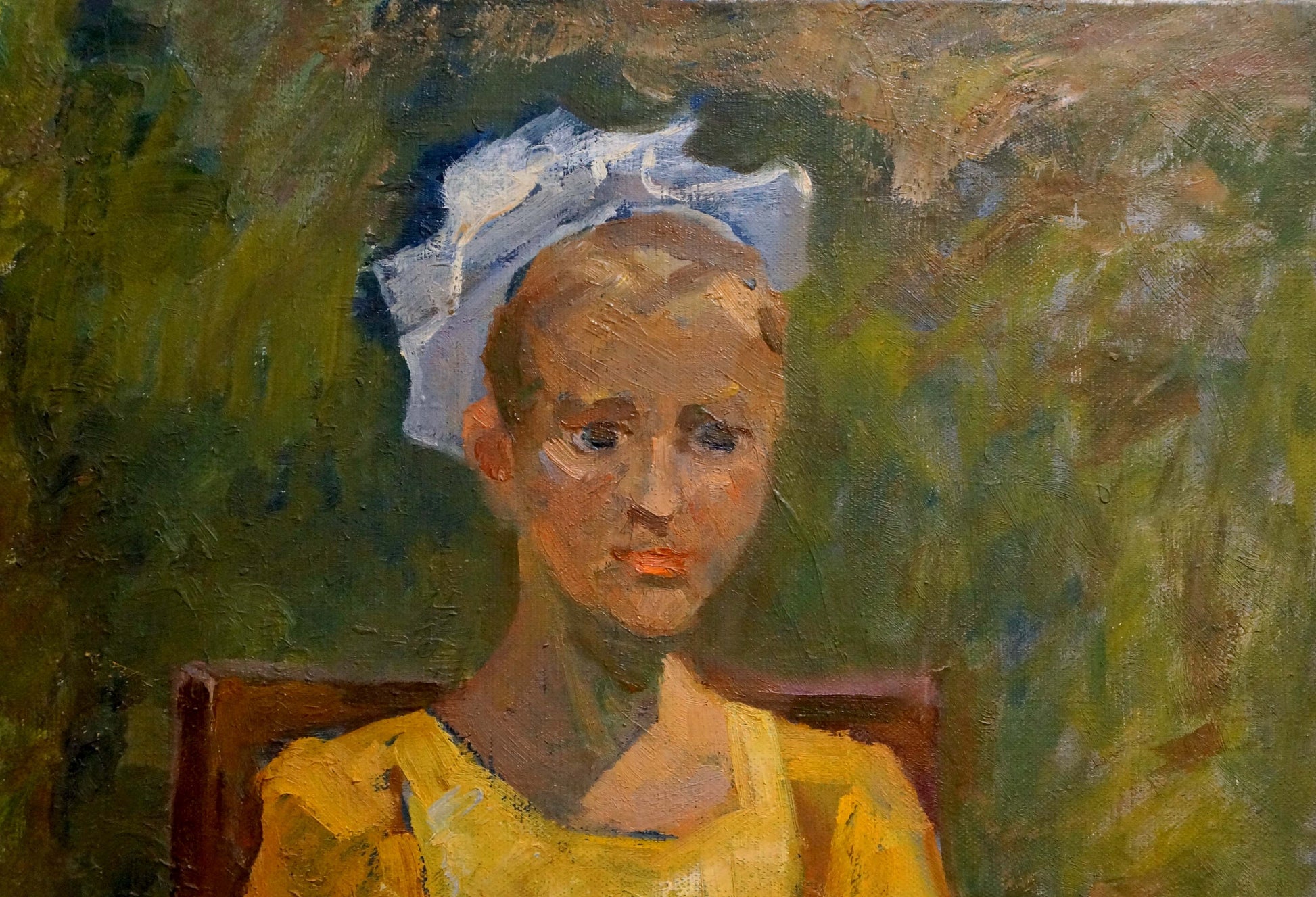 Impressionistic oil portrait of daughter by Zhabinsky Leonid Andreevich