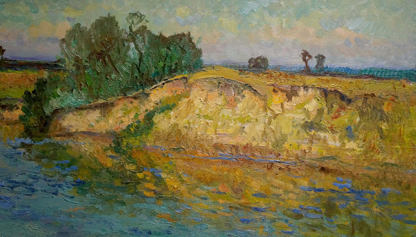 Impressionistic oil painting Hot summer day by the river by Alexander Mynka