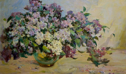 Oil painting of lilac bouquet by Maltsev Nikolay Alexandrovich
