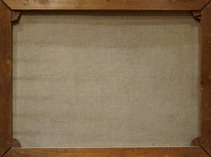 Back of V. Jensen oil painting The ship arrived in the city on wooden frame