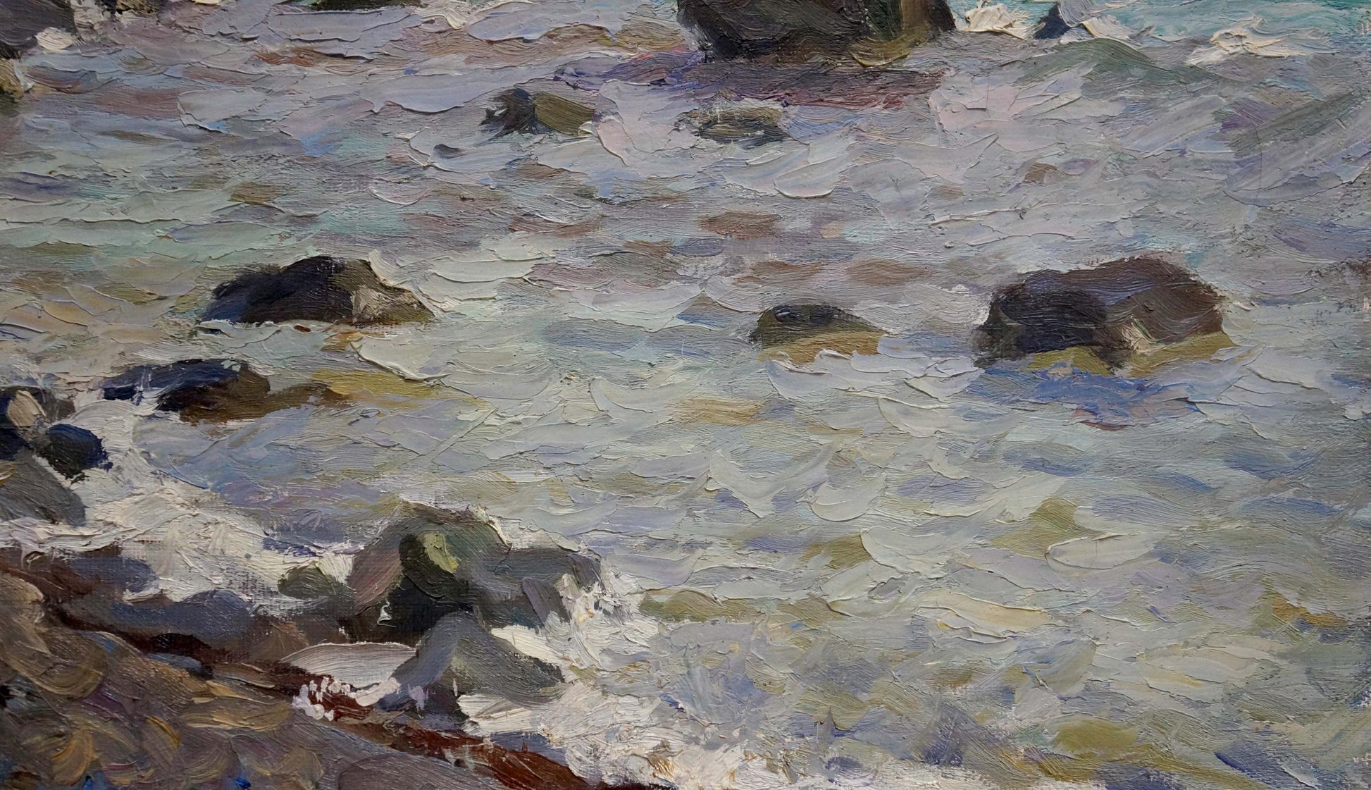 Textured impressionist ocean waves by Puzyrkov Viktor Grigorievich